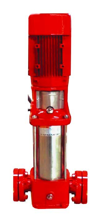 Bomba WDM VSE vertical multietapas con motor eléctrico, utilizada como bomba jockey.