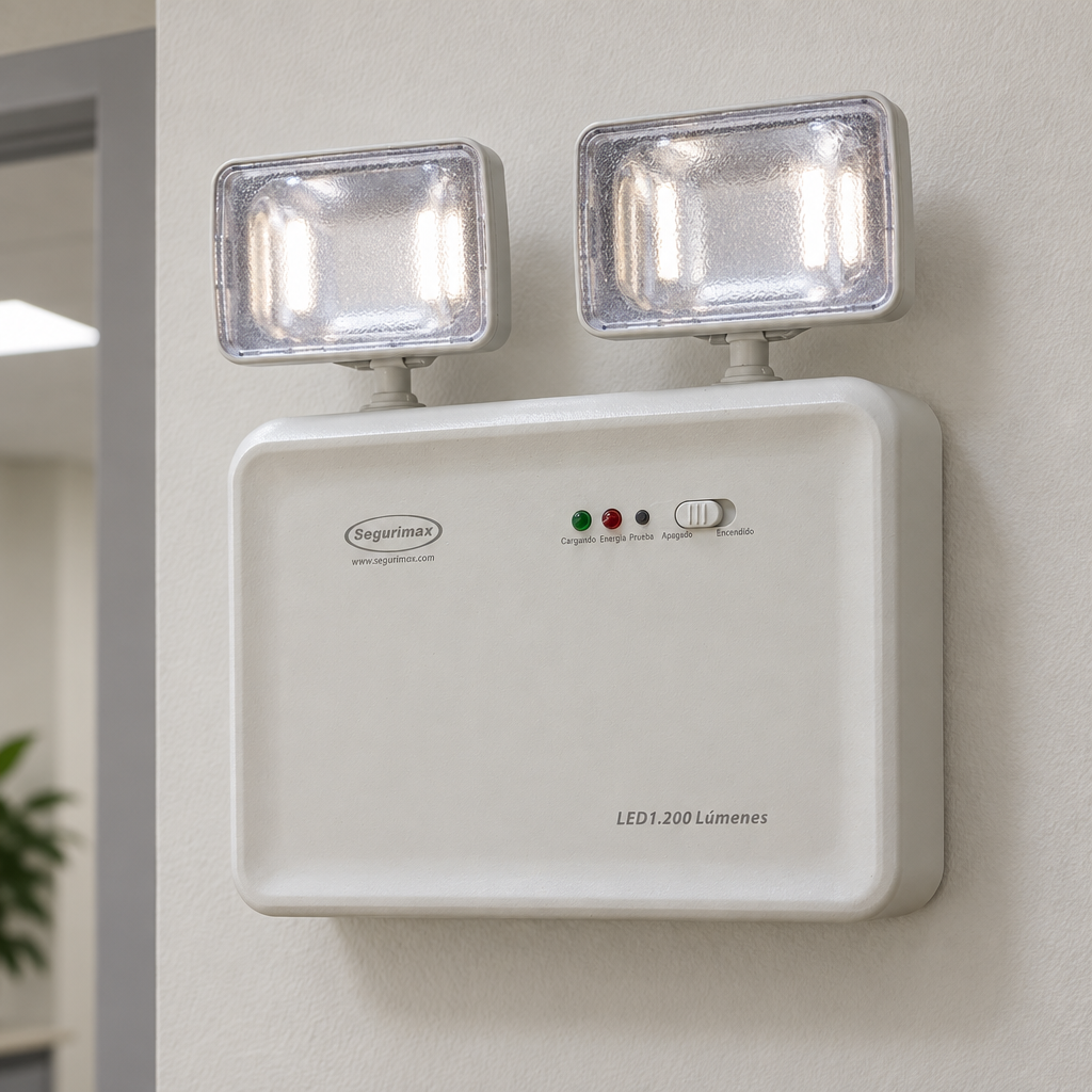 Ejemplo ilustrativo de instalación o uso de LUMINARIO DE EMERGENCIA 1200 LUM MOD 24707; elementos de contexto no incluidos.