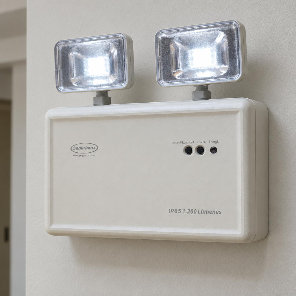 Ejemplo ilustrativo de instalación o uso de LUMINARIO DE EMERGENCIA 1200 LUM TITAN IP65 MOD. 26568; elementos de contexto no incluidos.