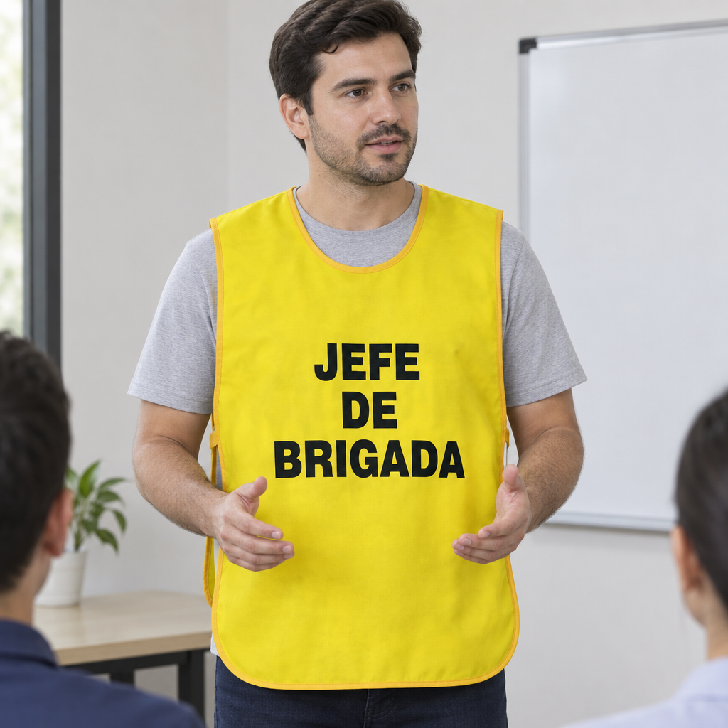 Ejemplo ilustrativo de instalación o uso de CASACA JEFE DE BRIGADA COLOR AMARILLO; elementos de contexto no incluidos.