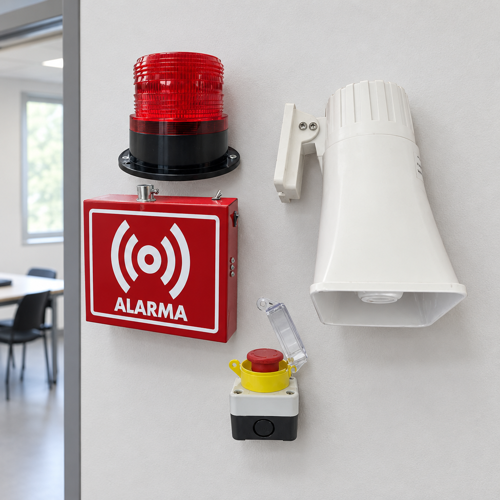 Ejemplo ilustrativo de conjunto de alarma instalado.