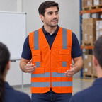 Ejemplo ilustrativo de instalación o uso de CHALECO DE SEGURIDAD TELA NARANJA C/CIERRE MOD. RS036; elementos de contexto no incluidos.