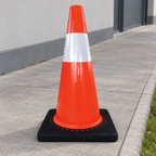 Ejemplo ilustrativo de instalación o uso de CONO NARANJA IMPORTADO DE 45 CM CON REFLEJANTE; elementos de contexto no incluidos.