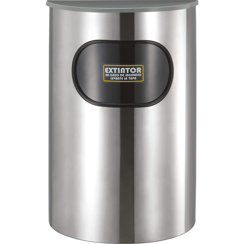 Portaextintor media luna inoxidable espejo · PQS 4.5 kg — imagen original del proveedor