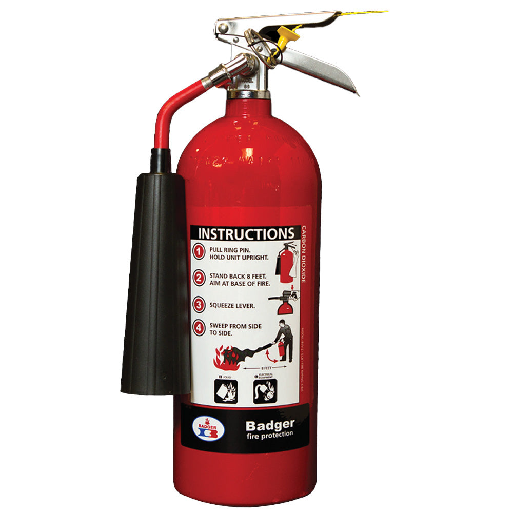 Extintor portátil · Badger · Dióxido de carbono (CO₂) · 5 lb — imagen original del proveedor