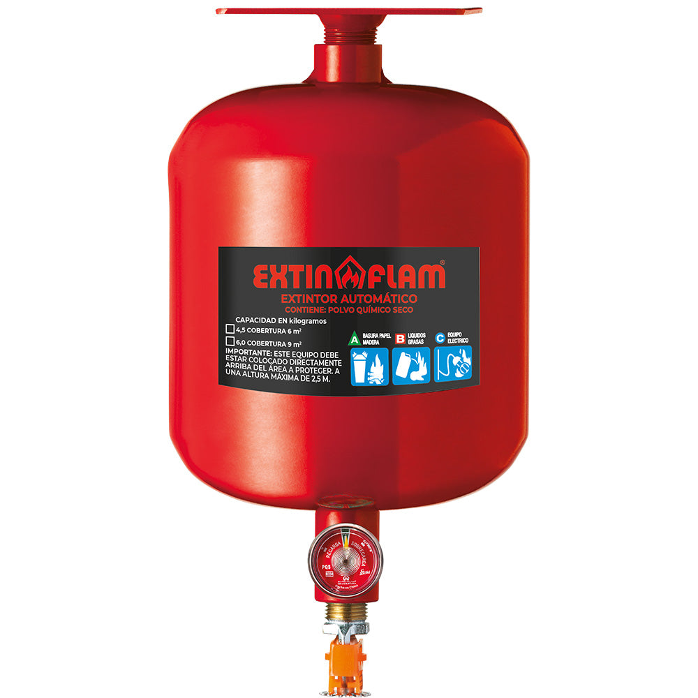 Extintor automático · Extin-Flam · EXTIN-DRY · 4.5 kg · sin detector de humo — imagen original del proveedor
