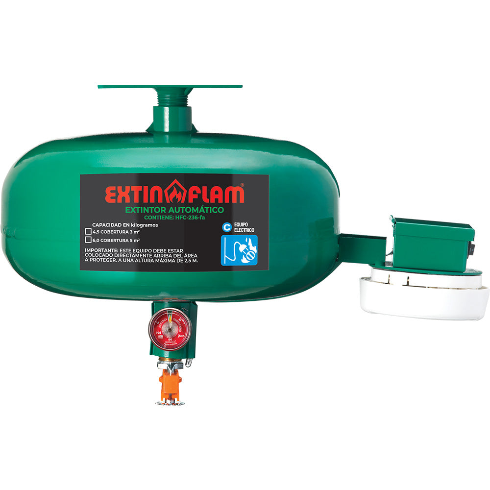 Extintor automático · Extin-Flam · EXTIN-CLEAN · 6 kg · con detector de humo — imagen original del proveedor