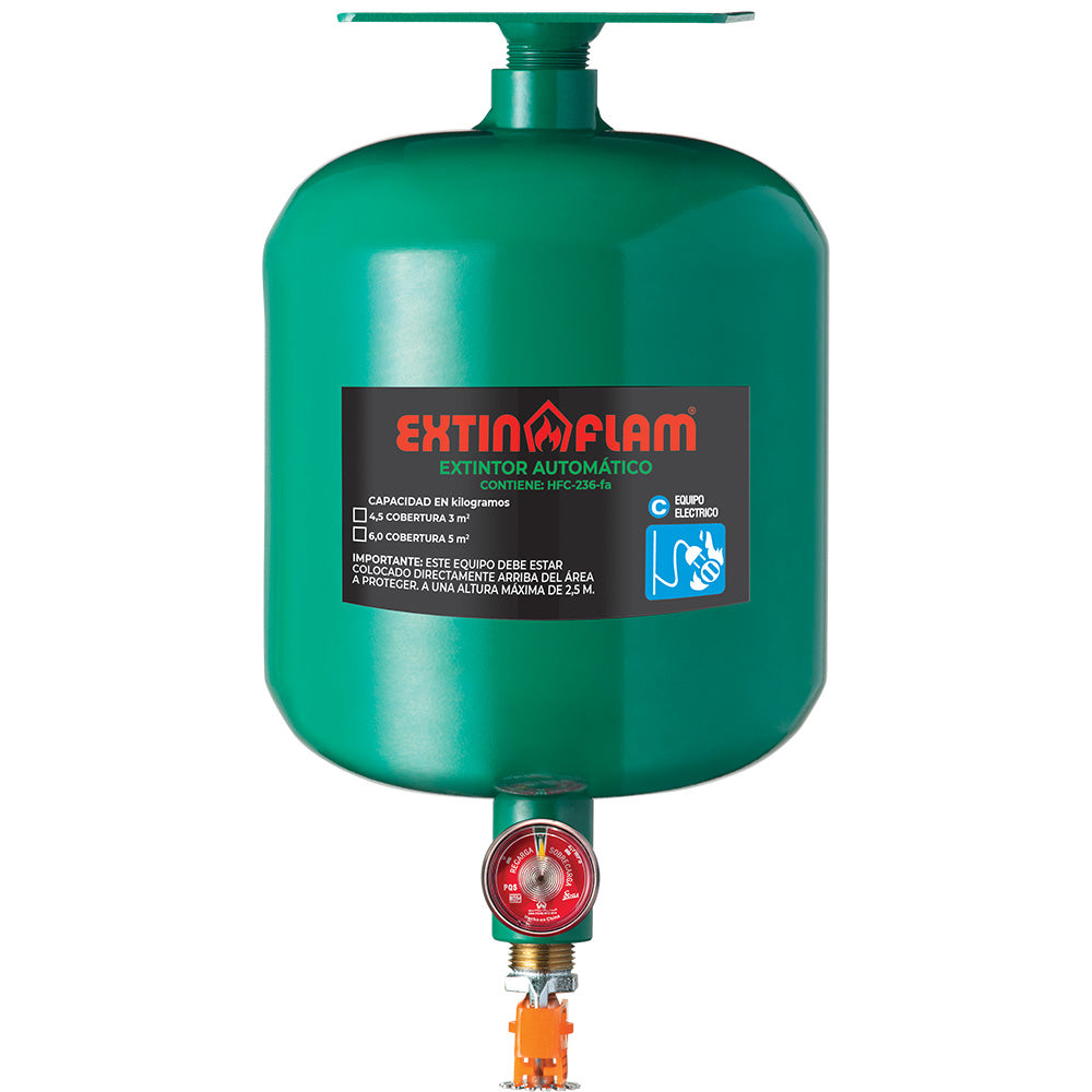Extintor automático · Extin-Flam · EXTIN-CLEAN · 4.5 kg · sin detector de humo — imagen original del proveedor