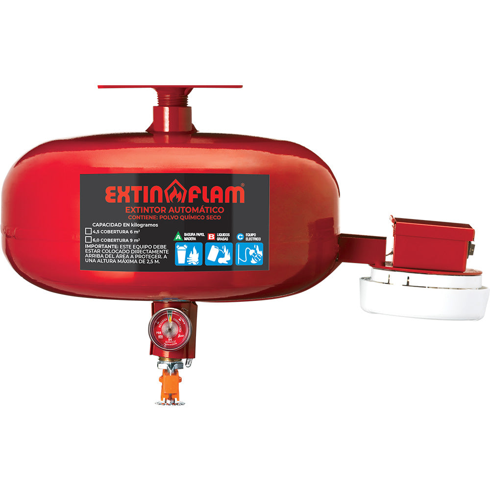 Extintor automático · Extin-Flam · EXTIN-DRY · 6 kg · con detector de humo — imagen original del proveedor