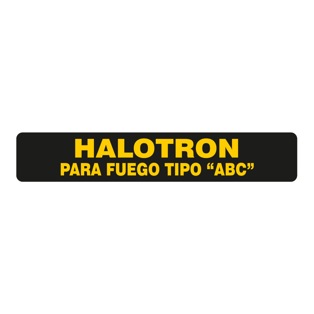Etiqueta Halotron — imagen original del proveedor