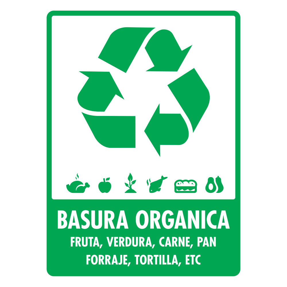 Etiqueta Basura orgánica — imagen original del proveedor