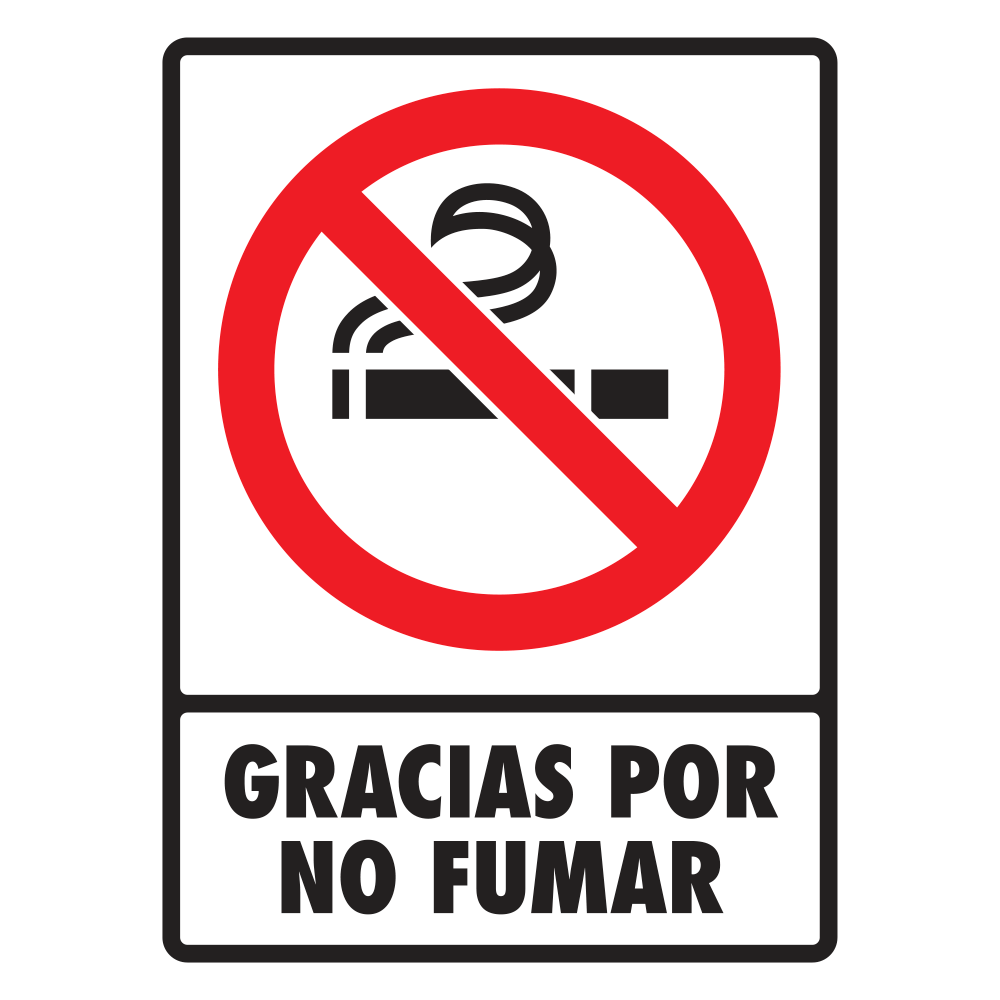 Señal Gracias por no fumar — imagen original del proveedor