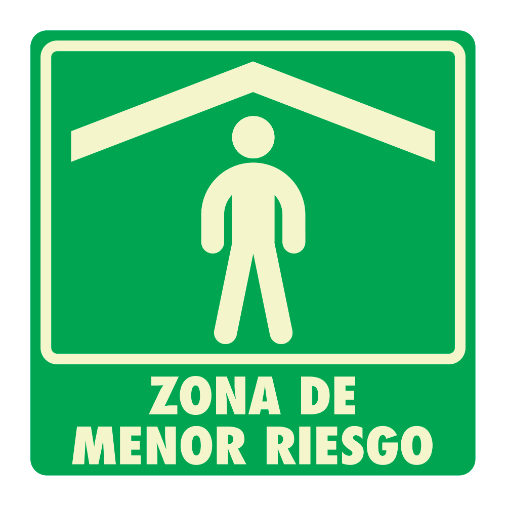 Señal Zona de menor riesgo — imagen original del proveedor