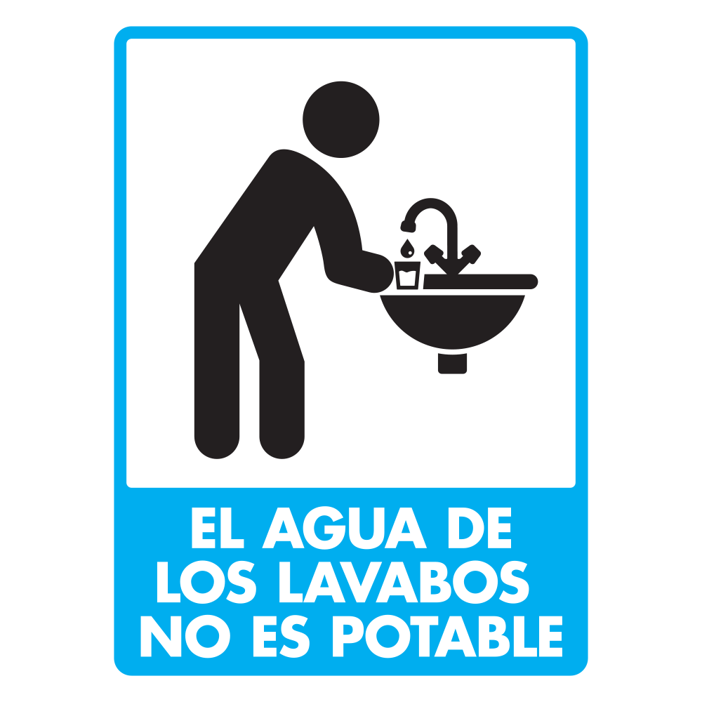 Señal El agua de los lavabos — imagen original del proveedor