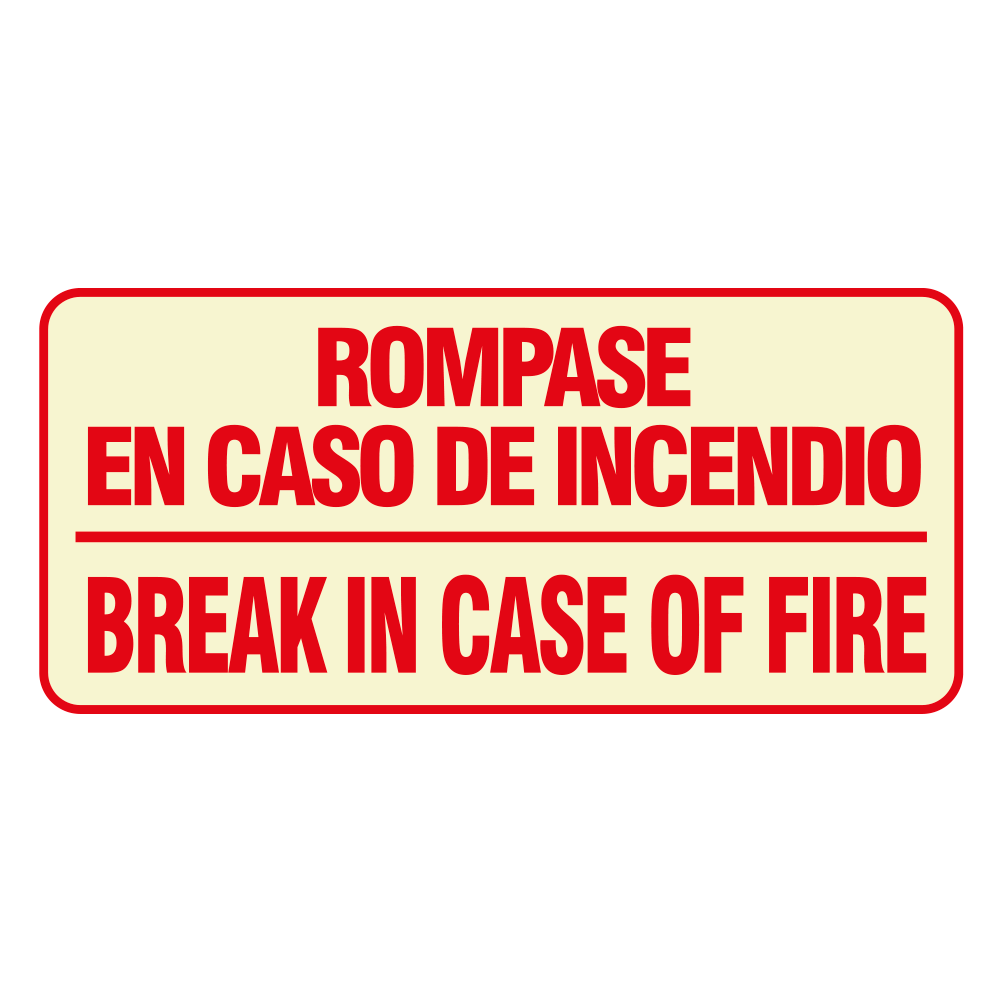 Etiqueta Rómpase inglés/español — imagen original del proveedor