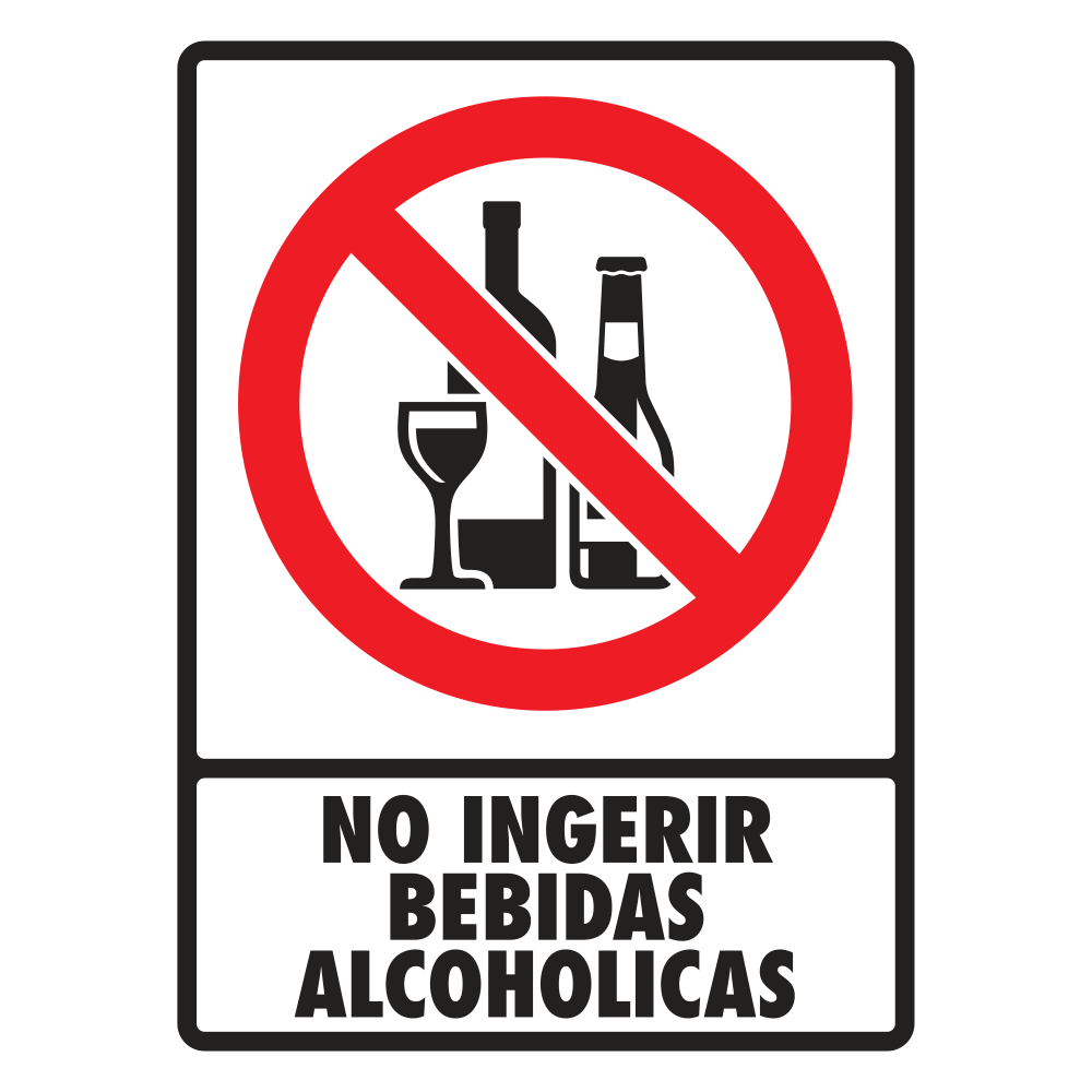 Señal No ingerir bebidas alcoholicas — imagen original del proveedor