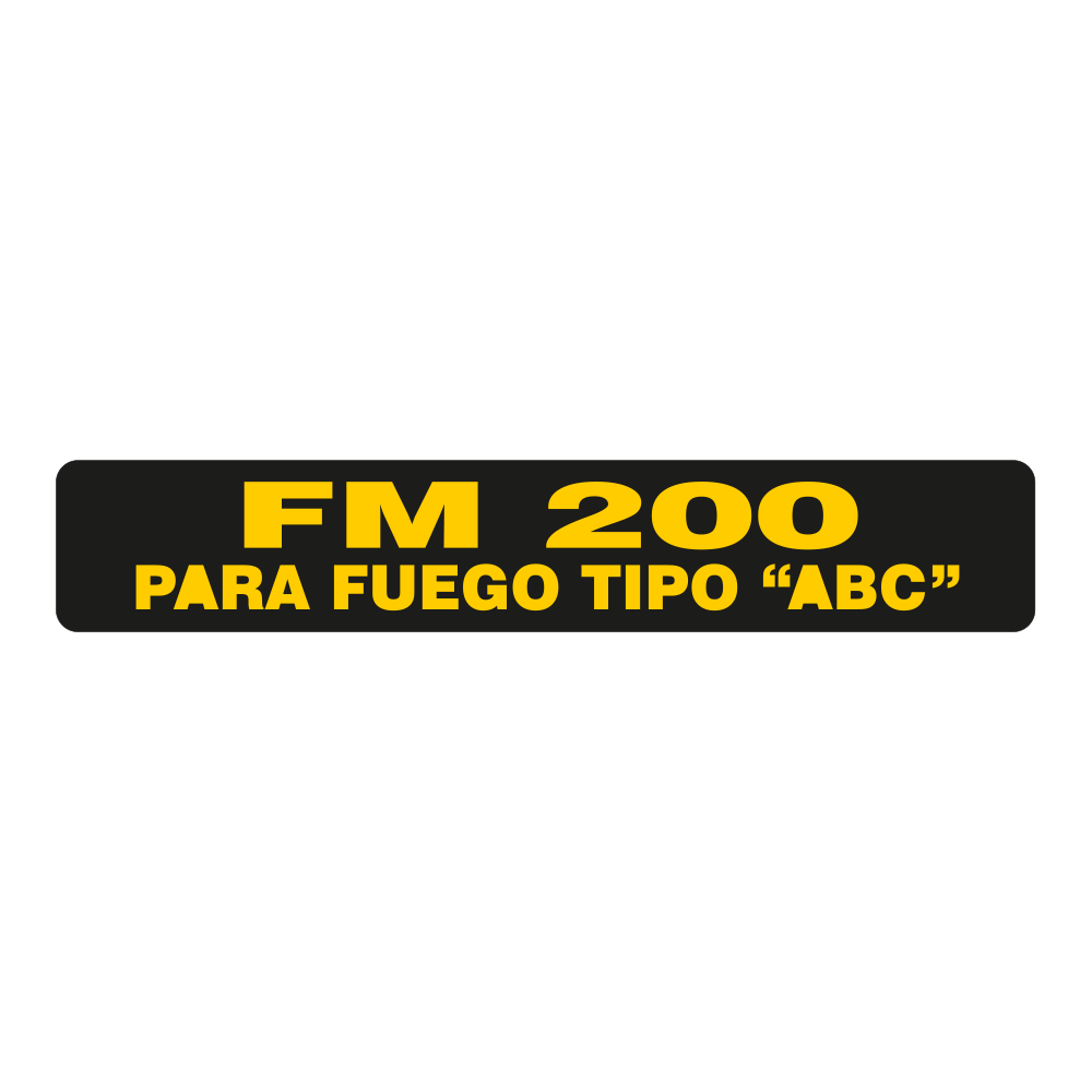Etiqueta FM 200 — imagen original del proveedor