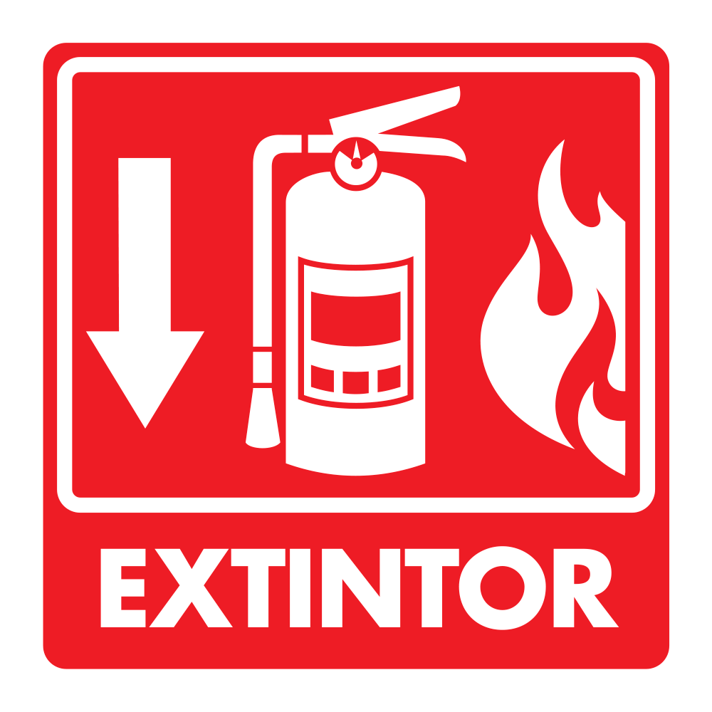 Señal Extintor con flama — imagen original del proveedor
