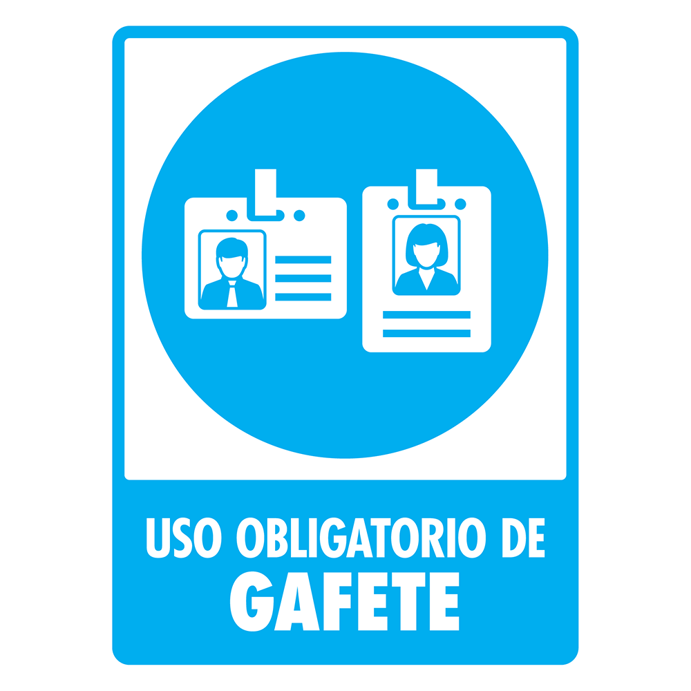 Señal Uso de gafete — imagen original del proveedor