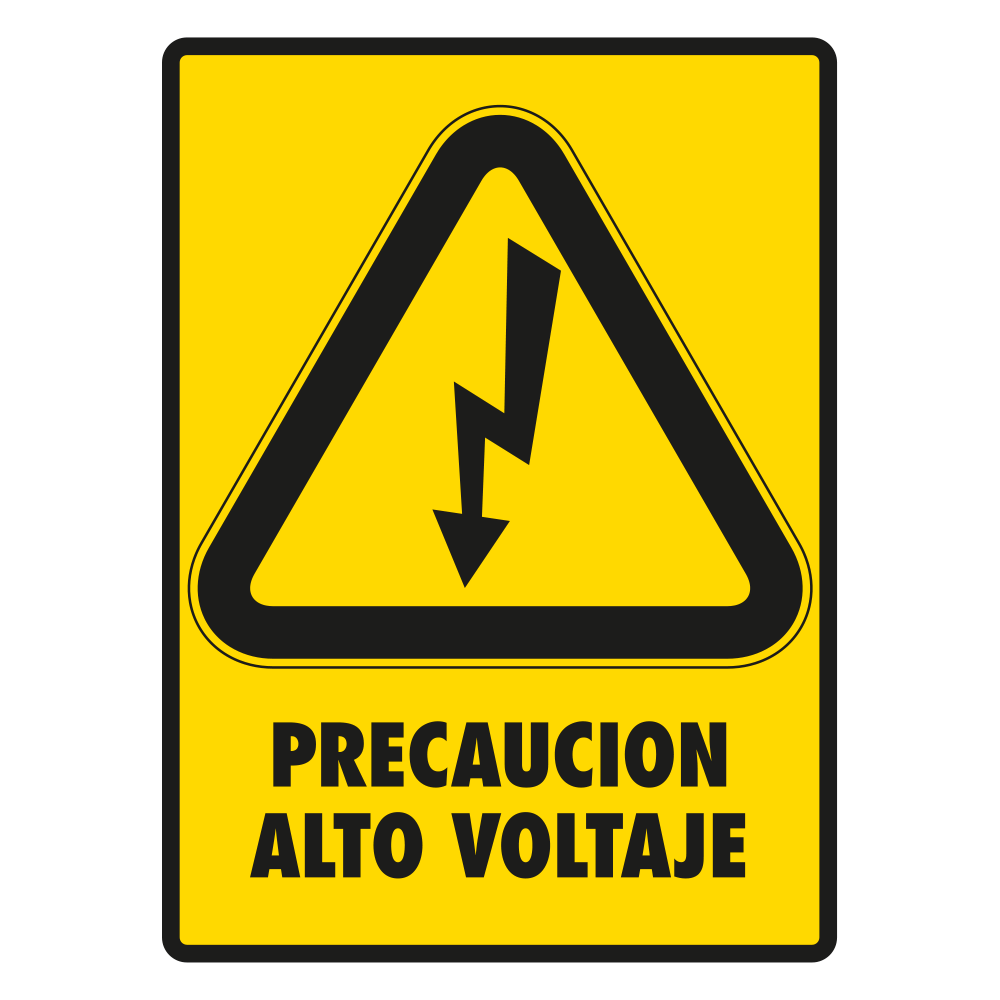 Señal Precaución alto volt — imagen original del proveedor