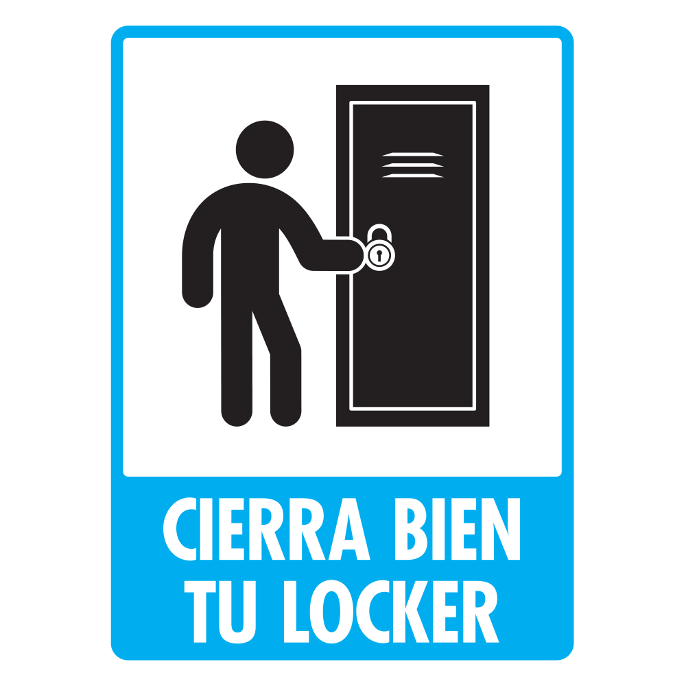 Señal Cierra bien tu locker — imagen original del proveedor