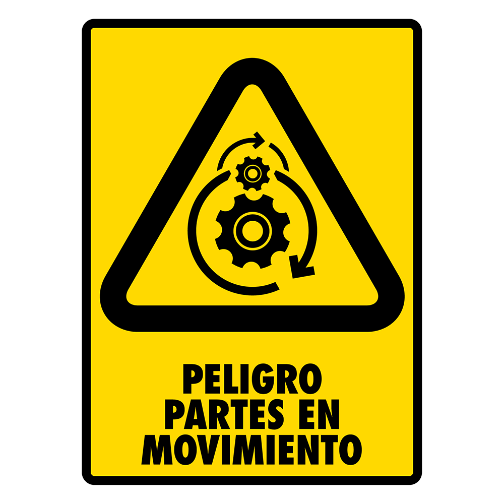 Señal Partes en movimiento — imagen original del proveedor