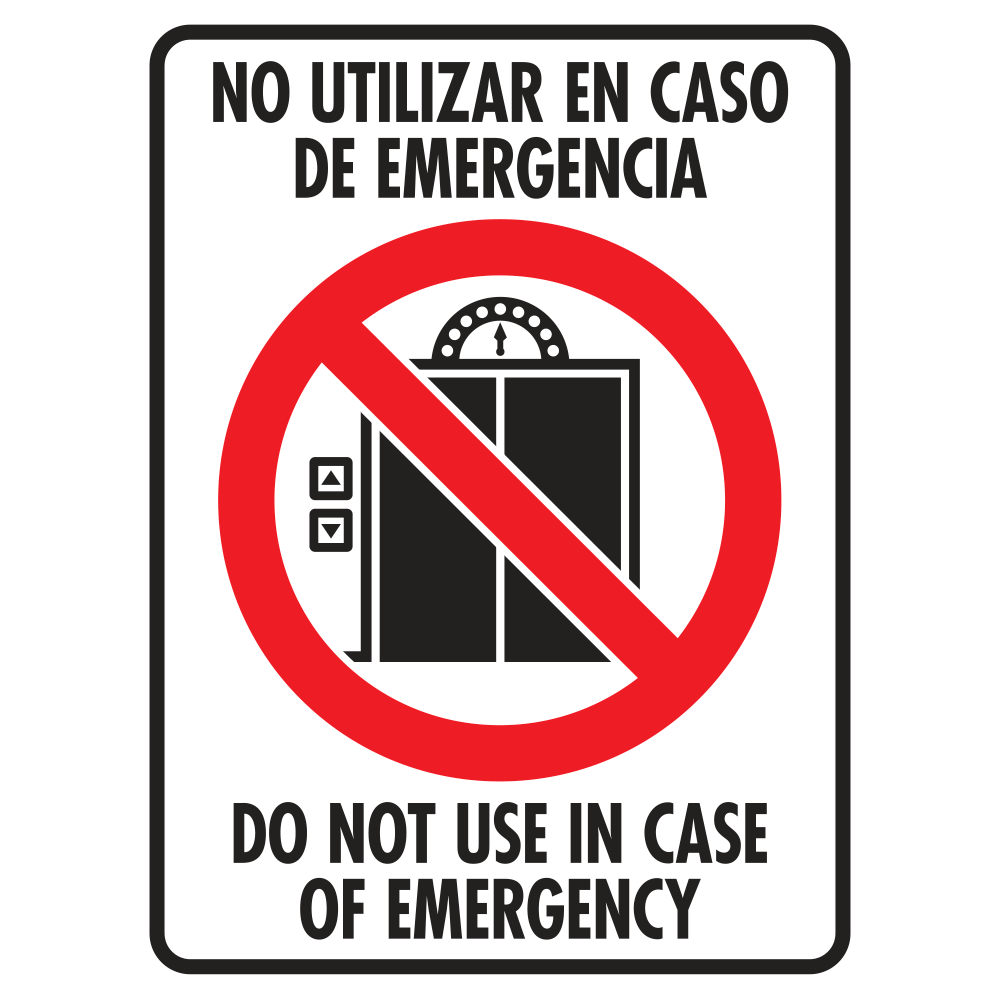 Señal No utilizar en emergencia — imagen original del proveedor