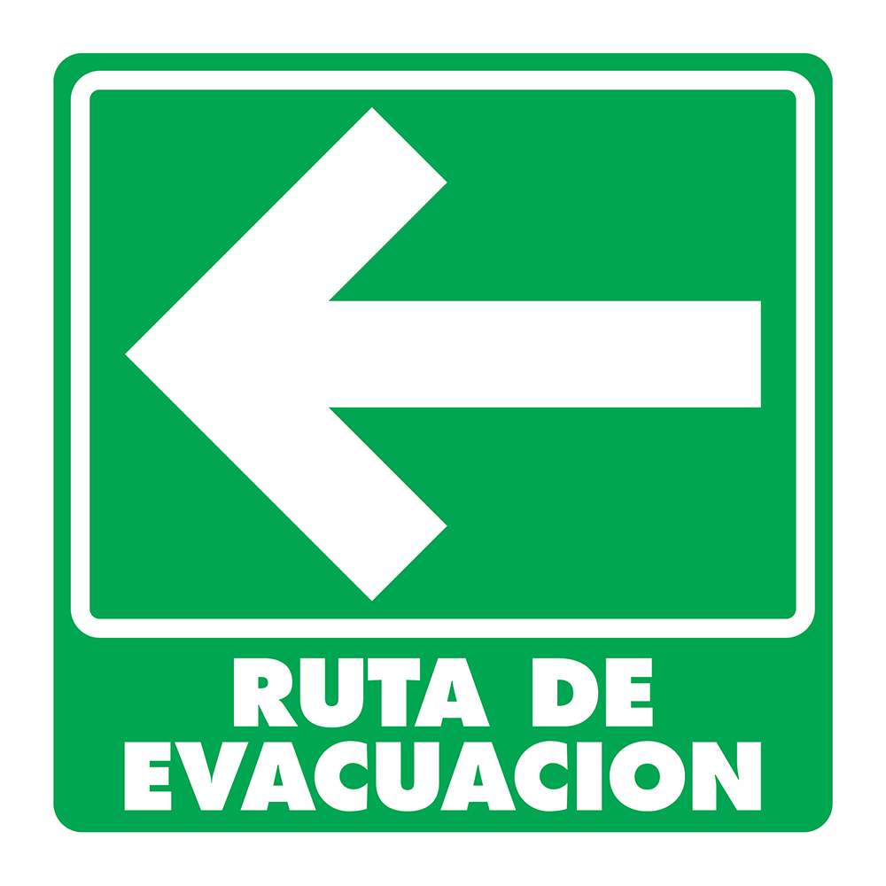 Señal Ruta de evacuación izquierda — imagen original del proveedor