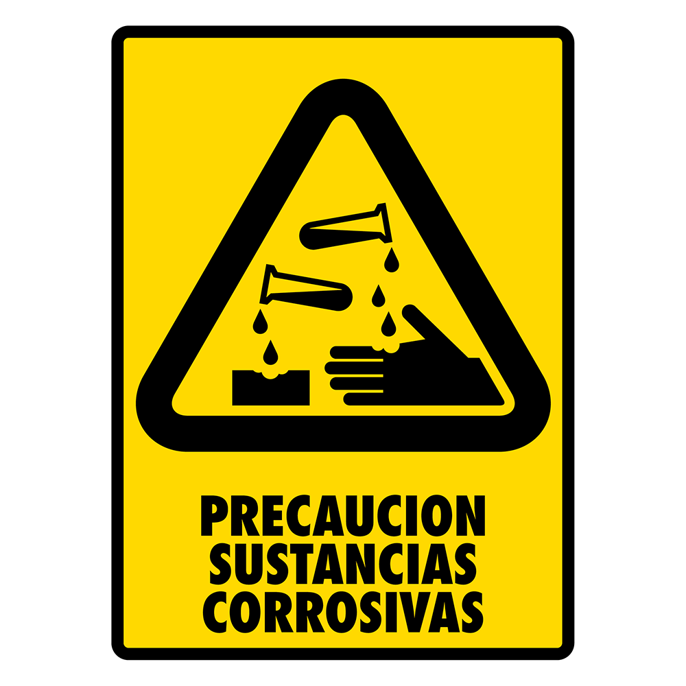 Señal Sustancias corrosivas — imagen original del proveedor