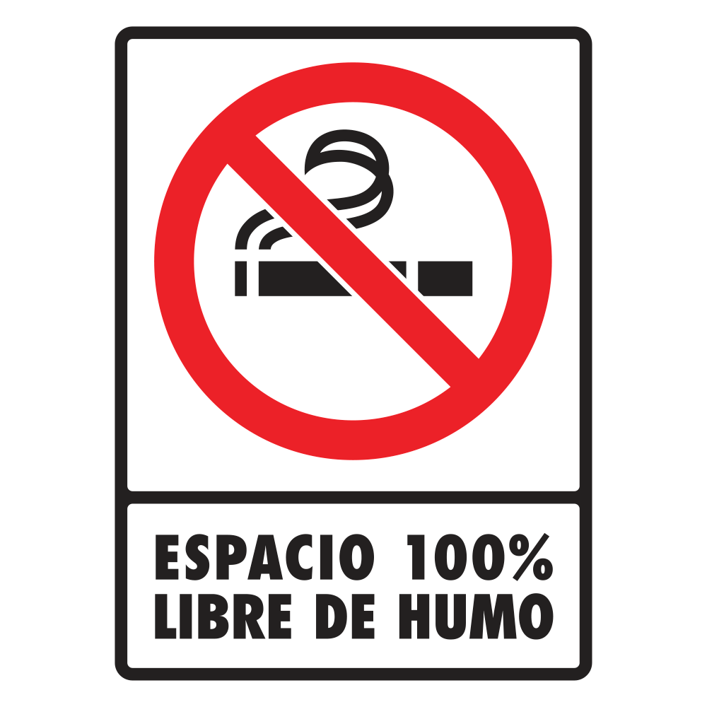 Señal 100% libre de humo — imagen original del proveedor