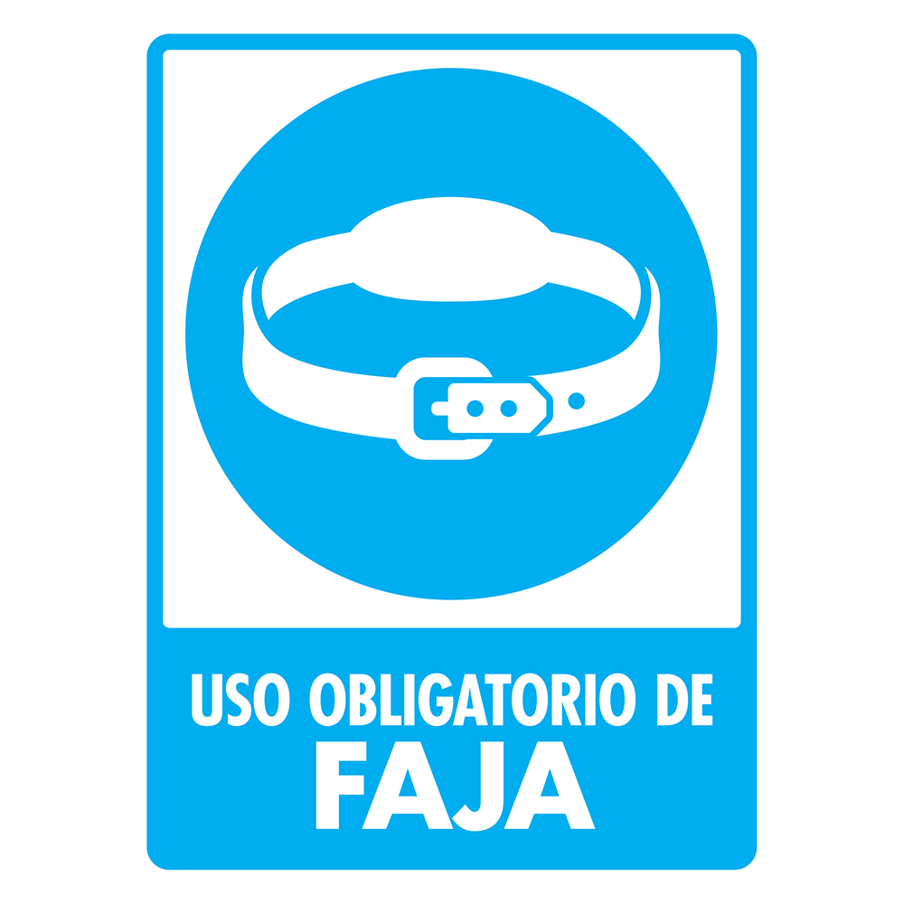 Señal Uso de faja — imagen original del proveedor