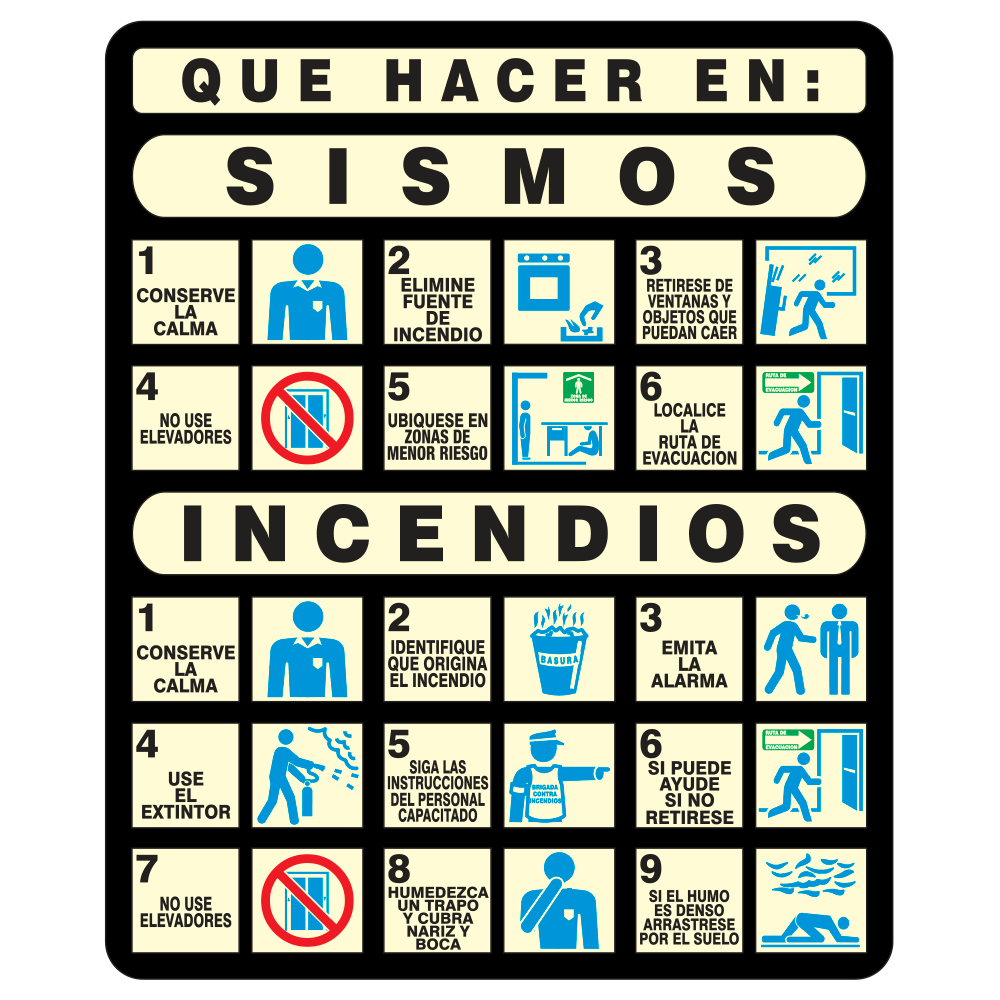 Señal Sismo-incendio — imagen original del proveedor