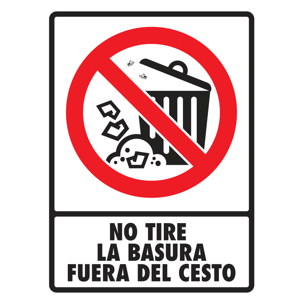 Señal No tire basura fuera del cesto — imagen original del proveedor