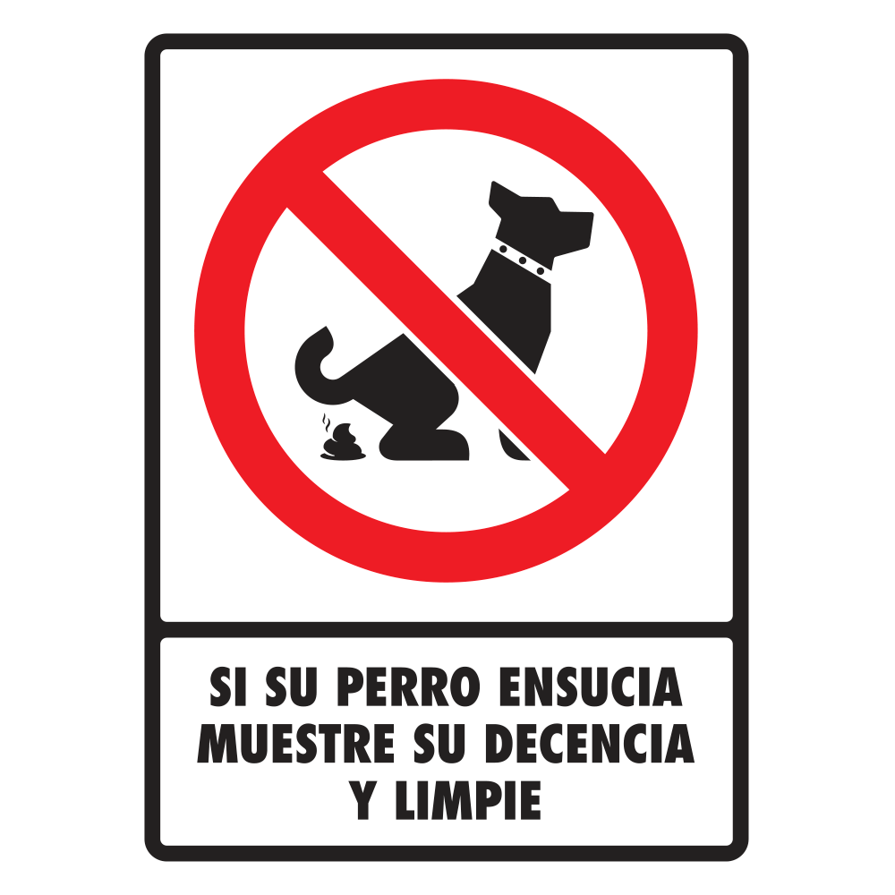 Señal Si su perro ensucia — imagen original del proveedor