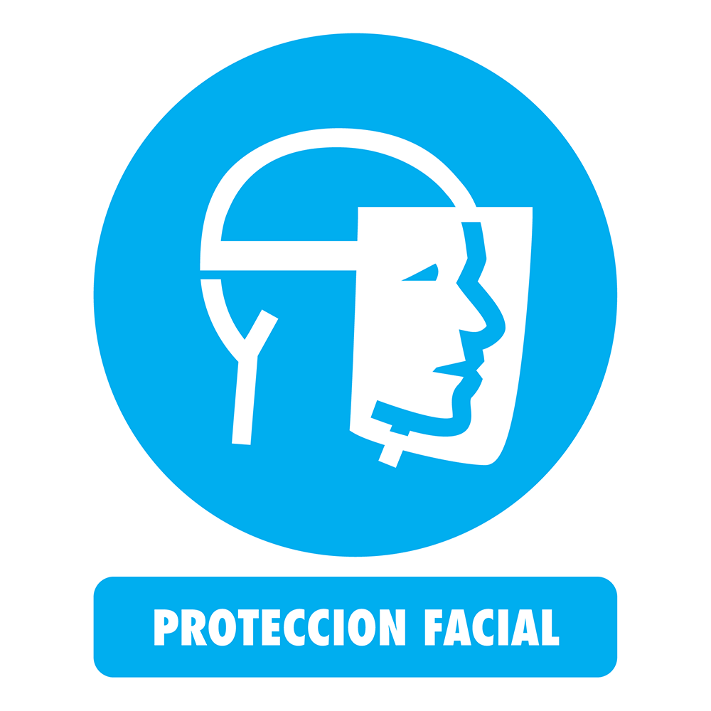 Etiqueta Protección facial — imagen original del proveedor