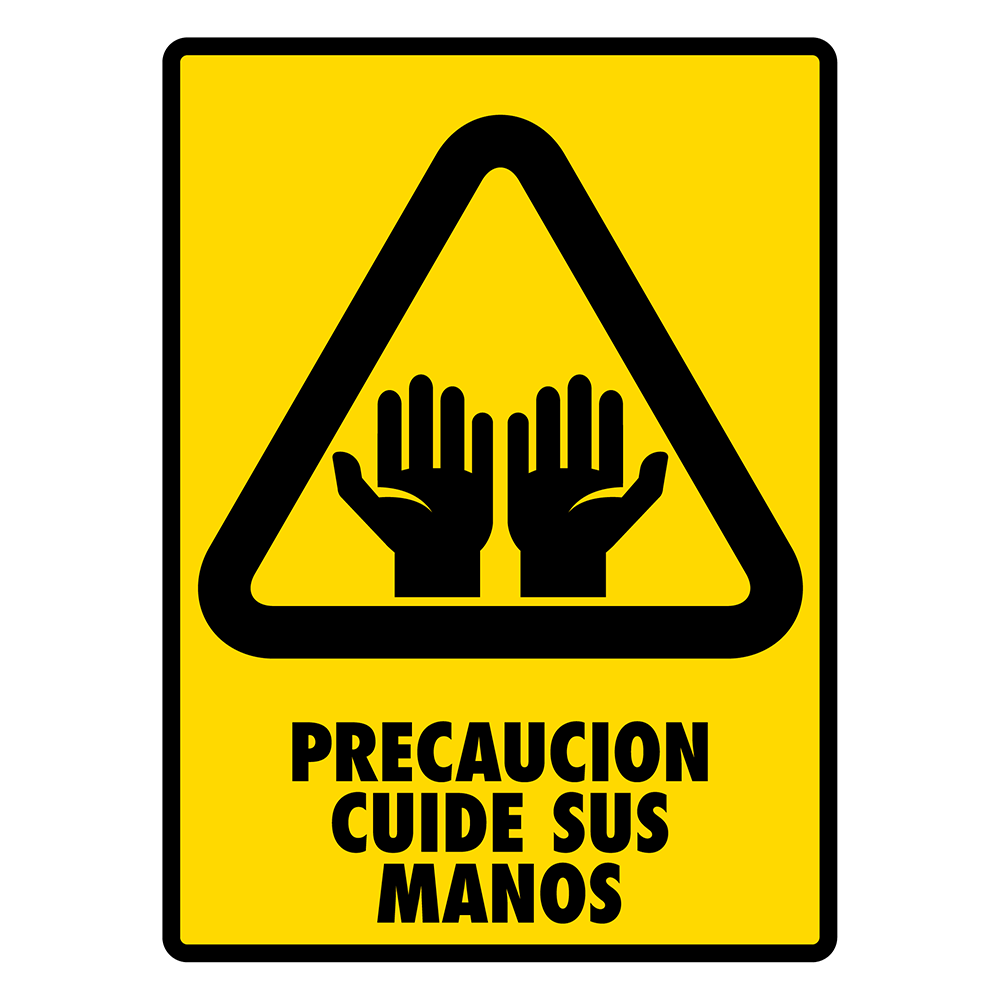 Señal Cuide sus manos — imagen original del proveedor