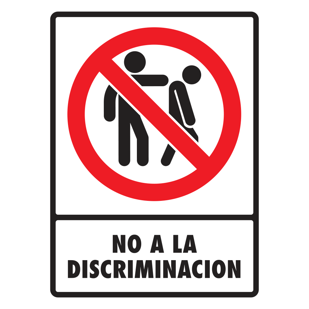 Señal No a la discriminación — imagen original del proveedor
