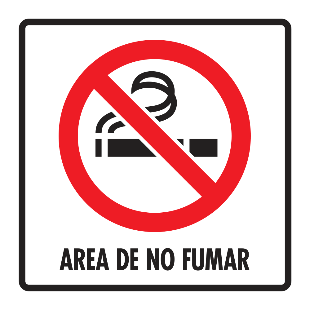 Señal Área de no fumar — imagen original del proveedor