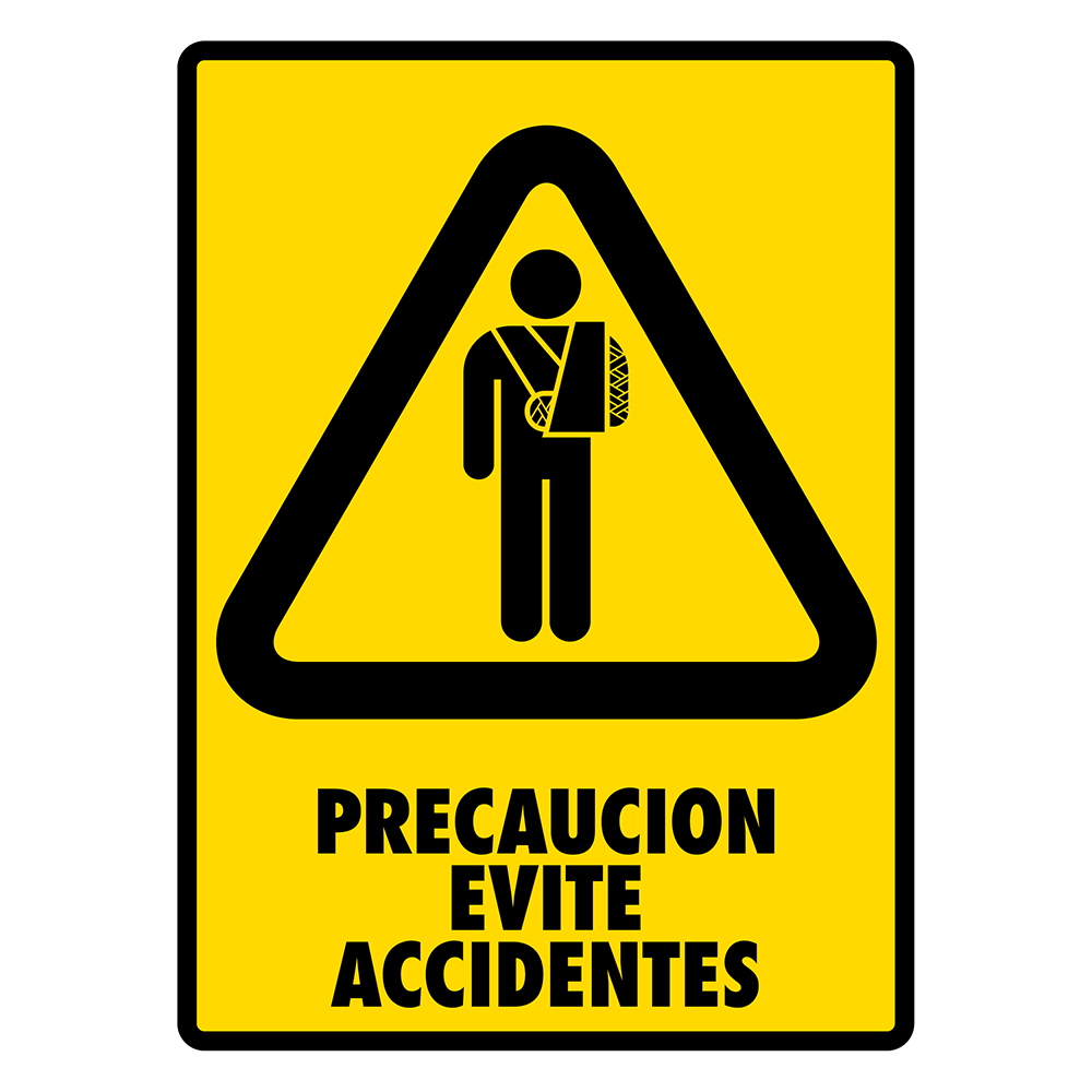 Señal Evite accidentes — imagen original del proveedor
