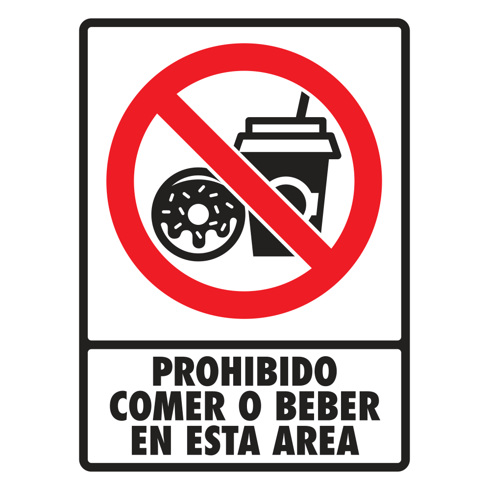 Señal Prohibido comer o beber — imagen original del proveedor