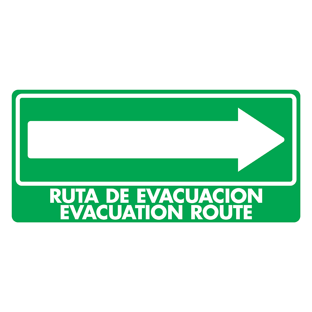 Señal Ruta de evacuación español/inglés — imagen original del proveedor