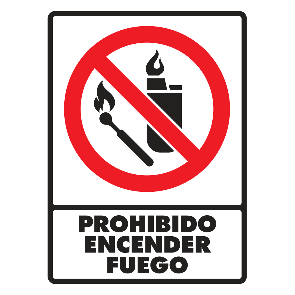 Señal Prohibido encender fuego — imagen original del proveedor