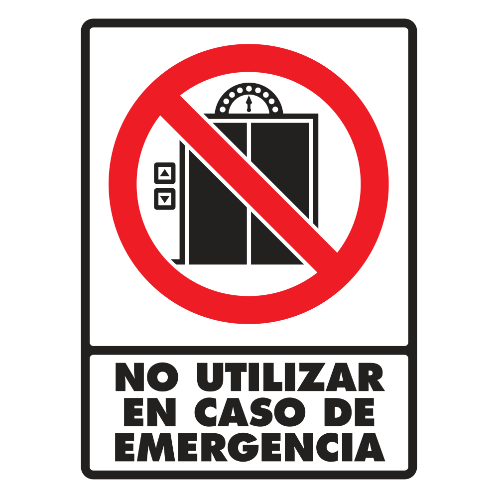 Señal No utilizar en emergencia — imagen original del proveedor