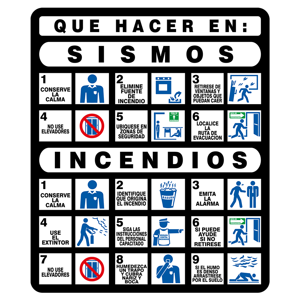 Señal Sismo-incendio — imagen original del proveedor