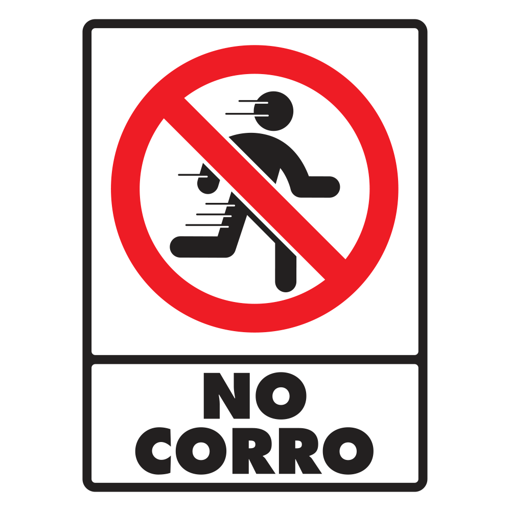Señal No corro — imagen original del proveedor