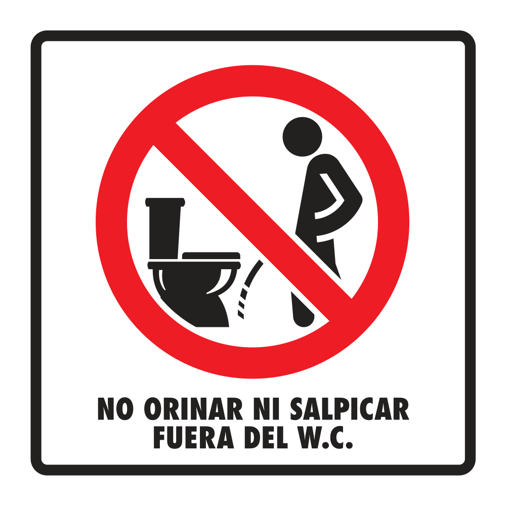 Señal No orinar fuera del WC — imagen original del proveedor