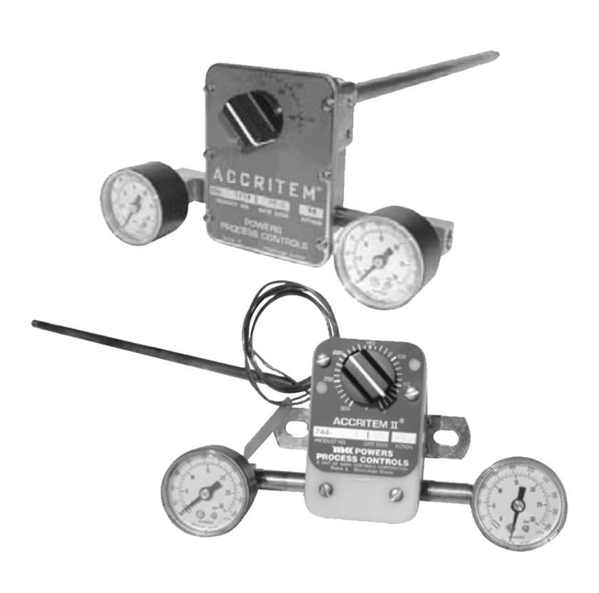 Imagen original del fabricante o proveedor: Controlador neumático de temperatura Watson McDaniel — Modelos PTL / PTR.