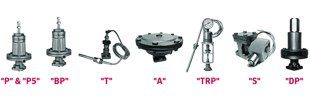 Imagen de referencia de Pilotos para reguladora de presión Watson McDaniel — Modelos P / P5 / BP / T / A / TRP / S / DP, mejorada digitalmente con IA.