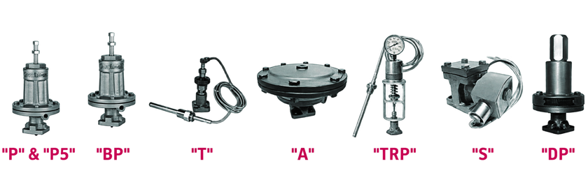 Imagen de referencia de Pilotos para reguladora de presión Watson McDaniel — Modelos P / P5 / BP / T / A / TRP / S / DP, mejorada digitalmente con IA.