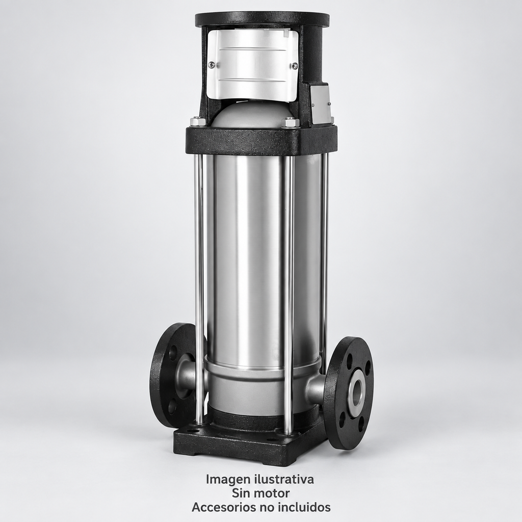 Imagen ilustrativa complementaria de cuerpo de bomba vertical ALTAMIRA sin motor, vista de estudio. Accesorios no incluidos. Consultar fotografía oficial y características del modelo.